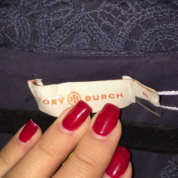 NWT Tory burch navy blue lace dress sz 10 - Picture 4 of 4