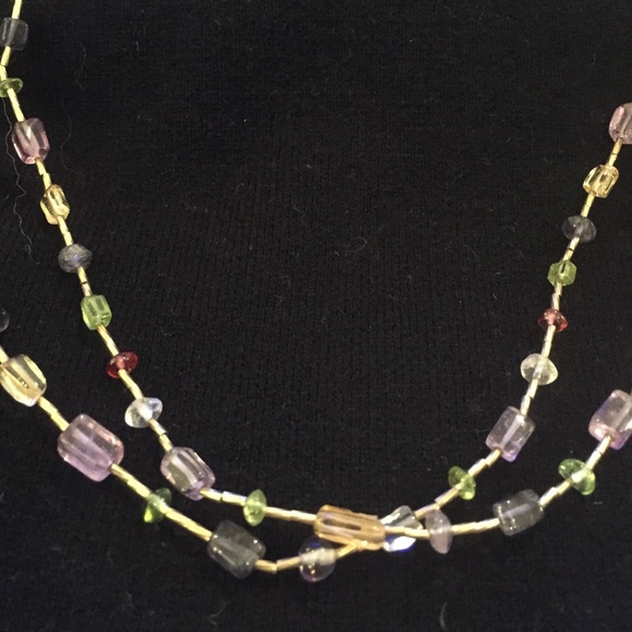 Double layer clear stone necklace - Picture 2 of 3
