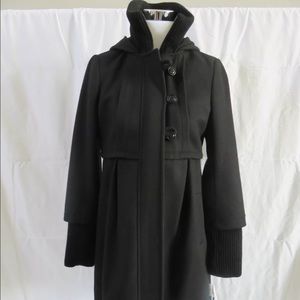 BLACK DKNY BABYDOLL COAT - NEW WITH TAGS - sz 6