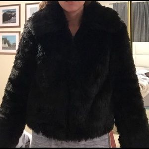 Topshop black fur jacket