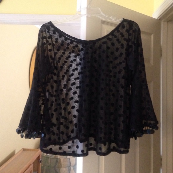 basically me blouse sz sm sheer chiffon top