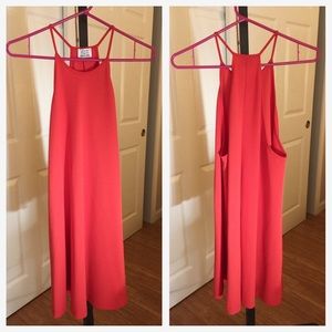 Zara orange halter flare mini dress