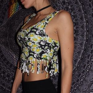 Skull and Daisy Crop Top from Hot Topic