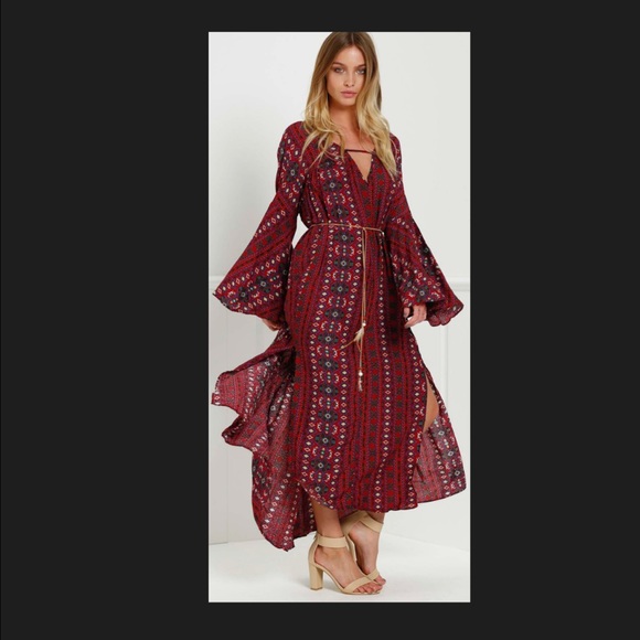 🌻🌻HOST PICK🌻🌻 BELL SLEEVE TRIBAL DRESS - Picture 2 of 4