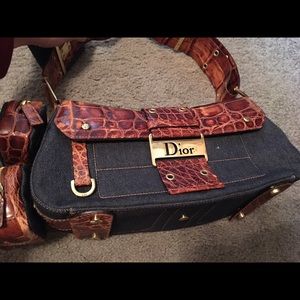 Dior denim and croc authentic bag-must have