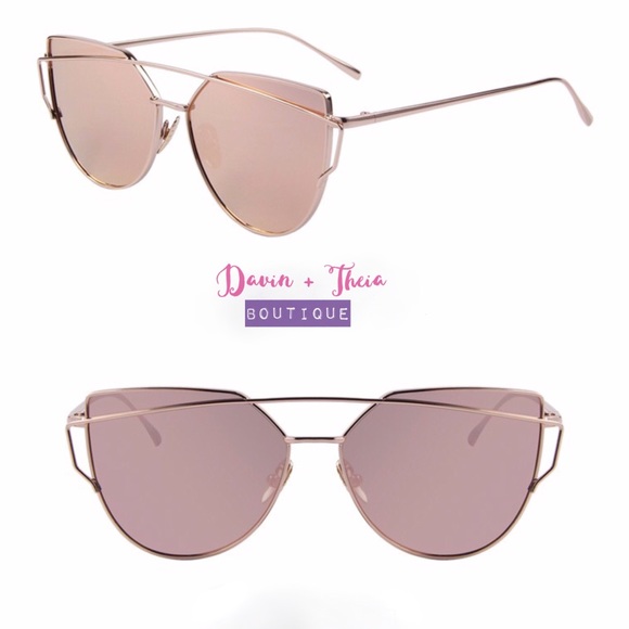 HP 3X 💖 Pink Cat Eye Mirrored Sunglasses - Picture 3 of 4