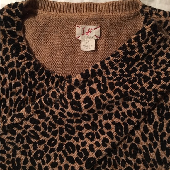 Loft 100%Cotton EUC Animal Print Sweater - Medium - Picture 3 of 4