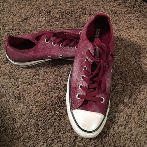 Burgundy Converse All-Stars