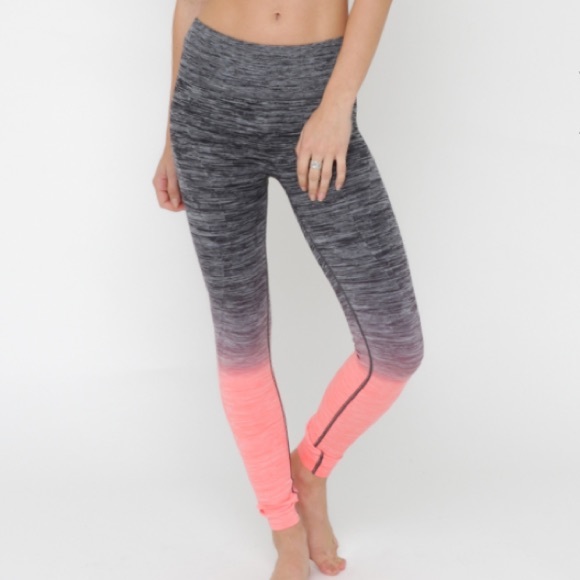 Black/Coral Ombré Leggings
