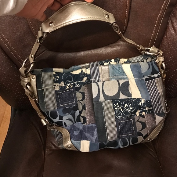 Authentic Coach denim hobo purse