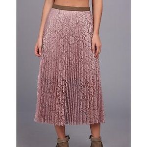 Free People Lace Pleated Skirt