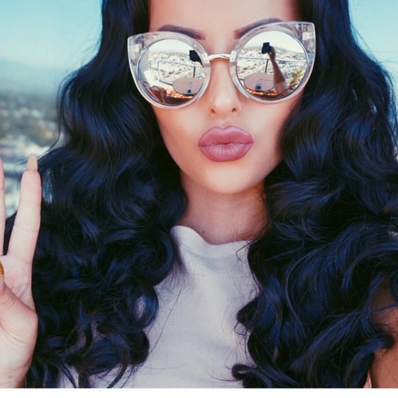 Mila Clear Mirrored Silver Cat Eye Sunglasses - Picture 3 of 3