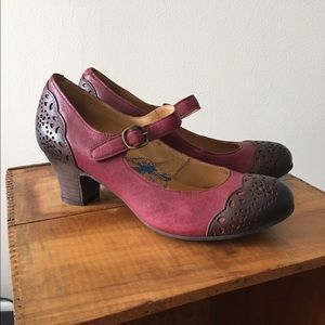 Brako leather red heels