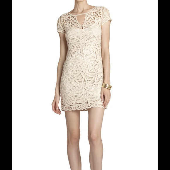 BCBG Crochet Lace Overlay Dress