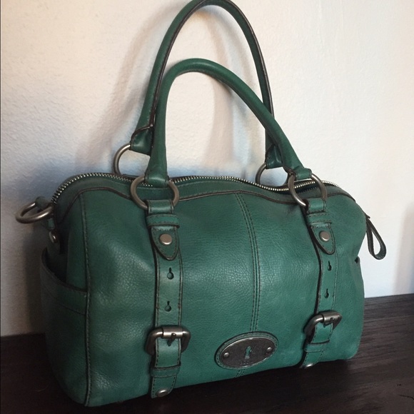 Fossil Green Leather Satchel