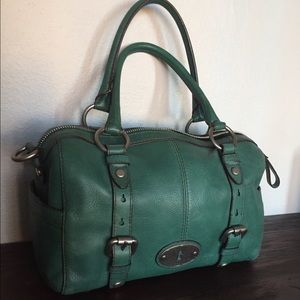 Fossil Green Leather Satchel