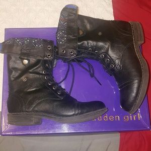 Madden Girl  Black Combat  Boots