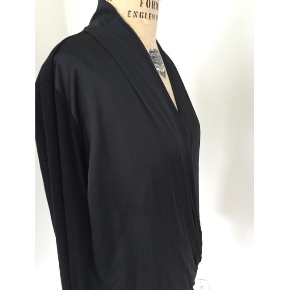 Anthropologie Dolan Black Wrap Top - Picture 2 of 4