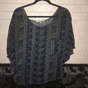 Sheer Tribal Print Shirt