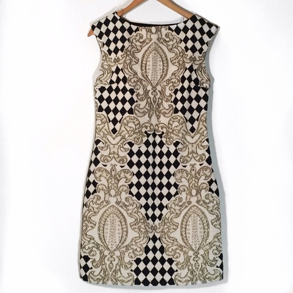 Vintage Dresses & Skirts - Checkered baroque shift dress