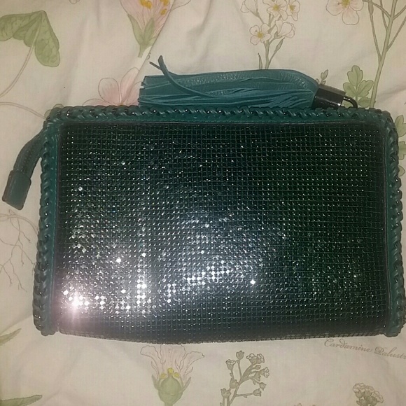 BCBG iridescent clutch