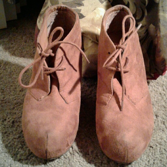Brown wedge heels