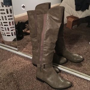 Taupe knee-high boots