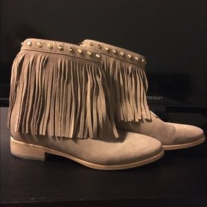 Michael Kors Tan Fringe suede boots
