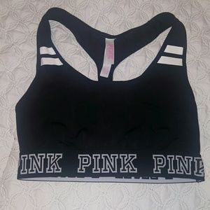 Pink Sports Bra in Black