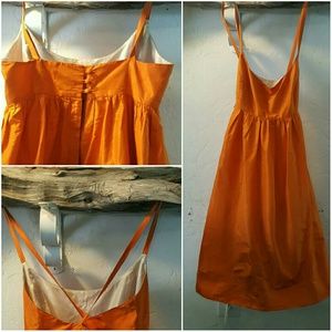 VINTAGE Tangerine Silk Ralph Lauren Dress