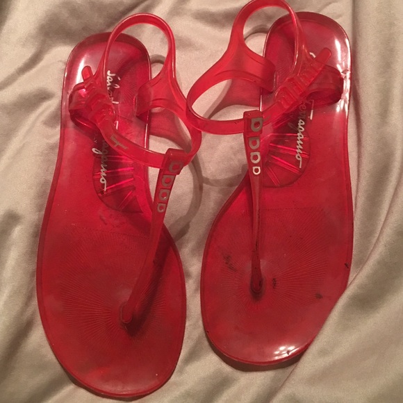 Salvatore Ferragamo Jelly Sandals in red