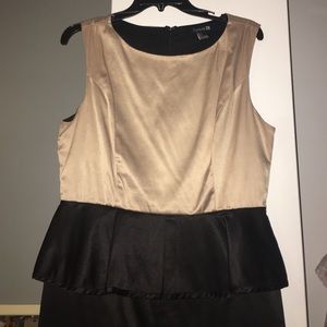 Forever 21 Black and Gold Peplum Dress