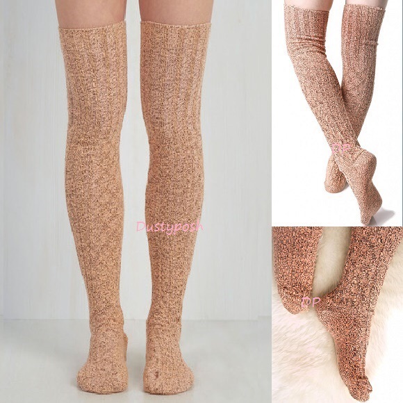 Peony and Moss Thigh High Socks Long Over The Knee Anthropologie Warm Cozy Cute - Picture 2 of 2