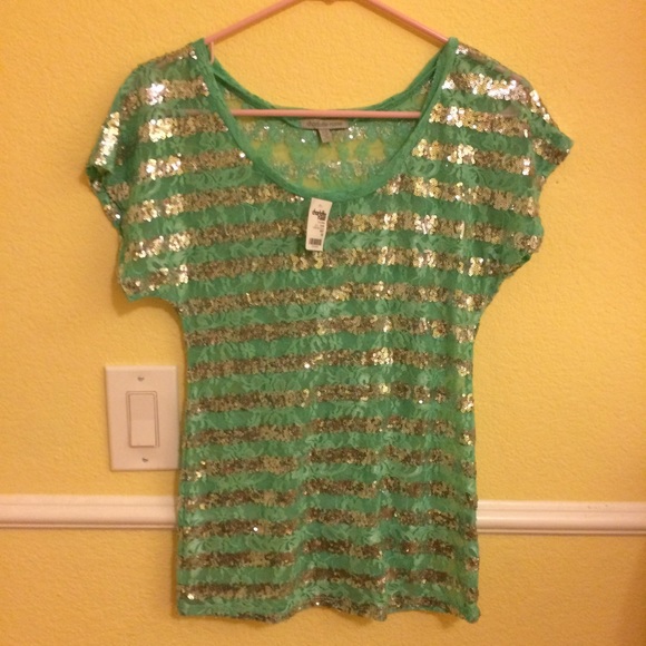 NWT Charlotte Russe Sequin Shirt