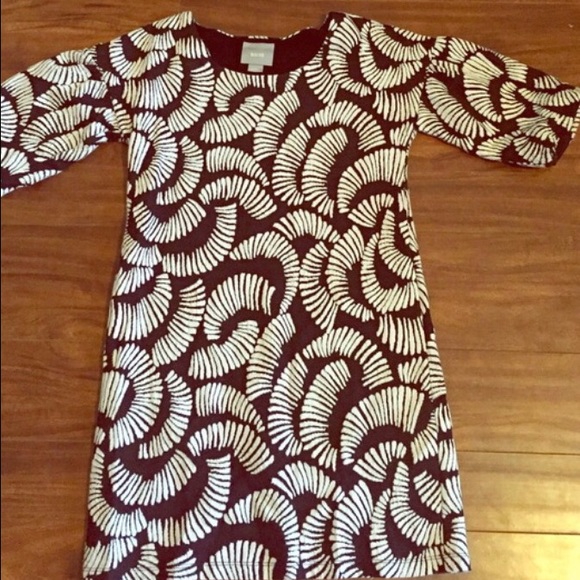 Anthropologie Maeve Black-and-White-Floral-Dress