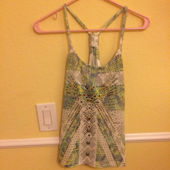Charlotte Russe Green Top with Sequins - Picture 1 of 3