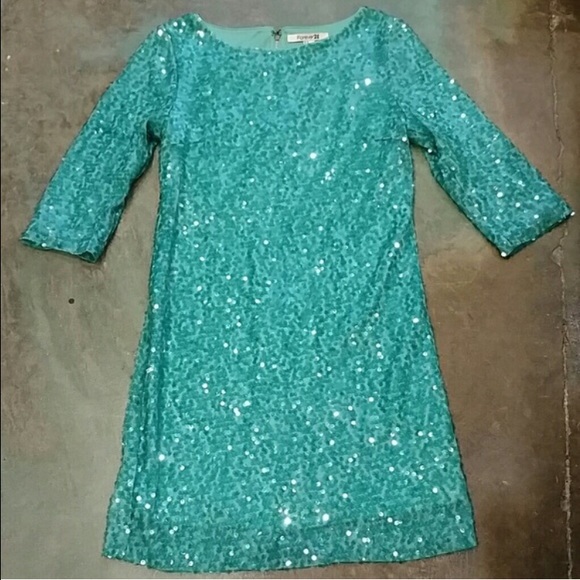 Turquoise Aqua Sequined Dress- Holiday Party!