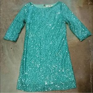Turquoise Aqua Sequined Dress- Holiday Party!