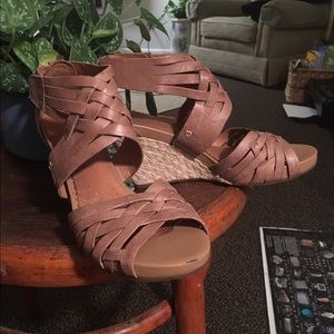 Clarks Indigo leather wedges