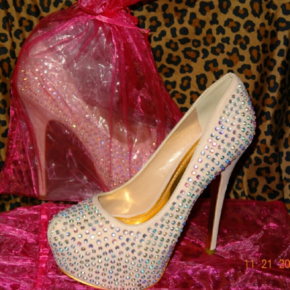 Rose Pink Stone Stilettos
