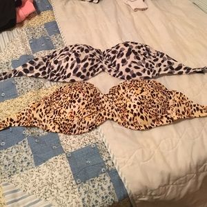 2 Victoria's Secret bandeau bathing suit tops