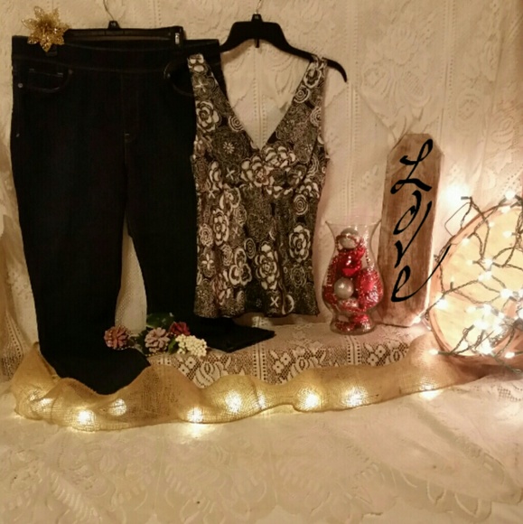 💖💋Skinny Jean Jeggings W tummy cover 💎Size ~ 16