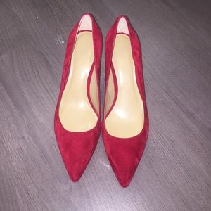 Ann Taylor Red Suede Pumps