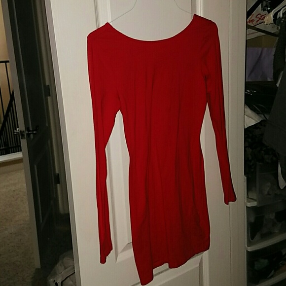 Red body-con dress