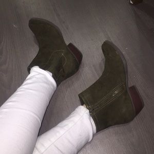 Merona Green Suede Ankle Booties