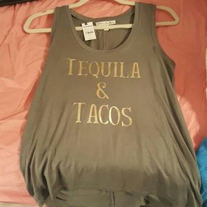 Tequila and tacos graphic muscle tank
