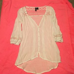 Sheer 3/4 length sleeve shirt from Tilly's!
