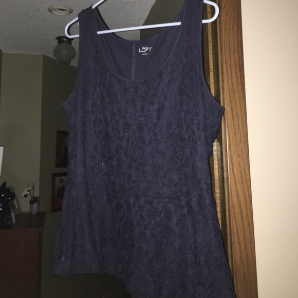 Really cute navy blue peplum lace top