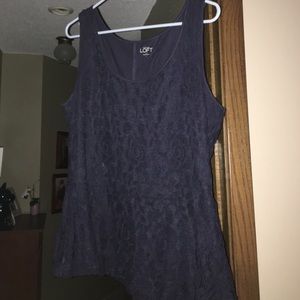 Really cute navy blue peplum lace top