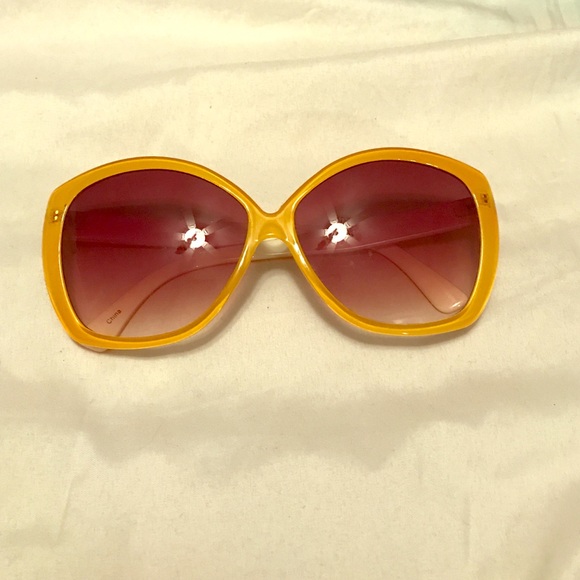Oversized yellow sunglasses